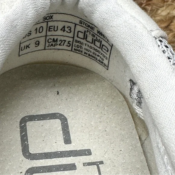 HEY DUDE Wally Sox Stone White Men’s 10 - Picture 9 of 16